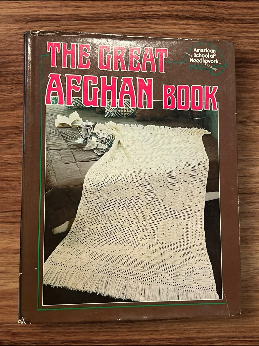 Vintage Great Afghan Book Crochet Knitting Patterns American School Needlework